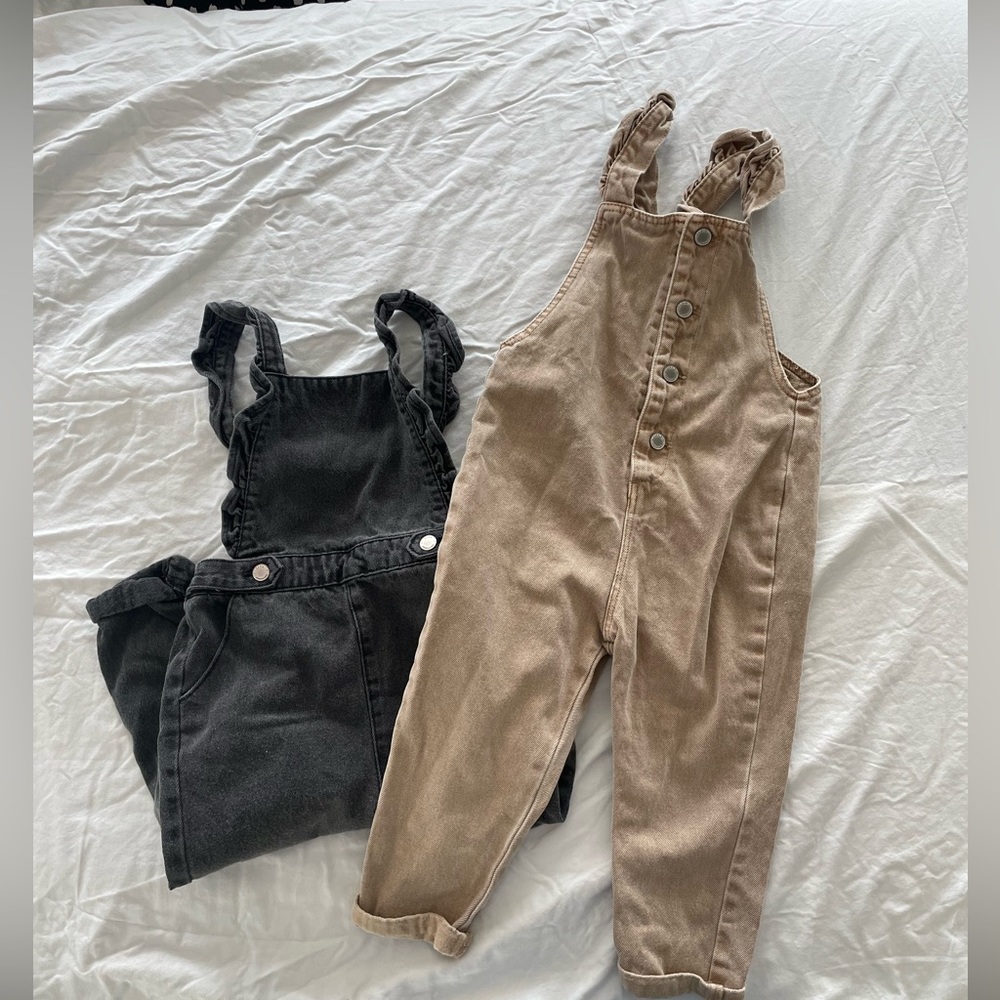 Zara toddler girls denim overalls size 2-3